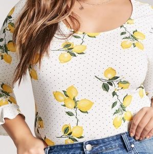 Forever 21 Plus Size Lemons Bodysuit